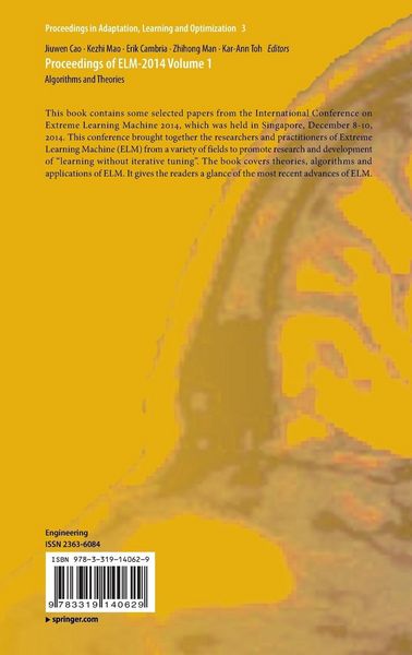 Produktbild: Proceedings of ELM-2014 Volume 1