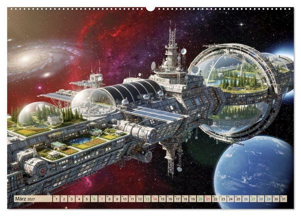 Produktbild: Gravitations-Raumschiffe (Wandkalender 2027 DIN A2 quer), CALVENDO Monatskalender