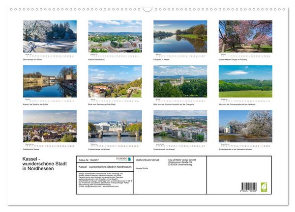 Produktbild: Kassel - wundersch&ouml;ne Stadt in Nordhessen (Wandkalender 2026 DIN A2 quer), CALVENDO Monatskalender