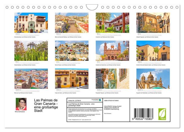 Produktbild: Las Palmas de Gran Canaria - eine gro&szlig;artige Stadt (Wandkalender 2026 DIN A4 quer), CALVENDO Monatskalender