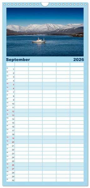 Produktbild: Familienplaner 2026 - Hochseeschiffe mit 5 Spalten (Wandkalender, 21 x 45 cm) CALVENDO