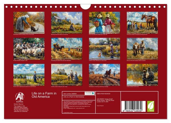 Produktbild: Life on a Farm in Old America (Wall Calendar 2026 DIN A4 landscape), CALVENDO 12 Month Wall Calendar