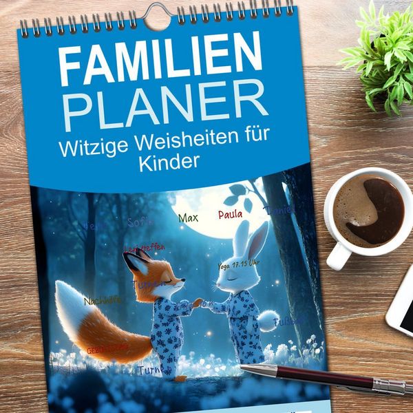Produktbild: Familienplaner 2026 - Witzige Weisheiten f&uuml;r Kinder mit 5 Spalten (Wandkalender, 21 x 45 cm) CALVENDO
