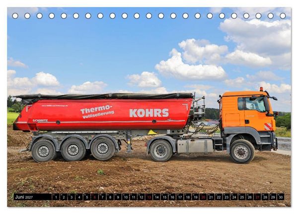 Produktbild: Baufahrzeuge auf der Baustelle (Tischkalender 2027 DIN A5 quer), CALVENDO Monatskalender