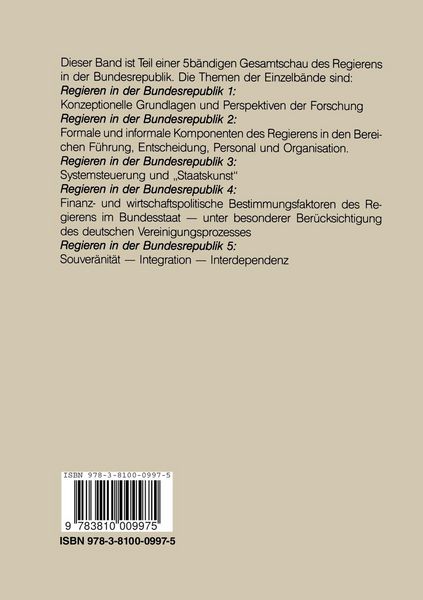 Produktbild: Regieren in der Bundesrepublik IV