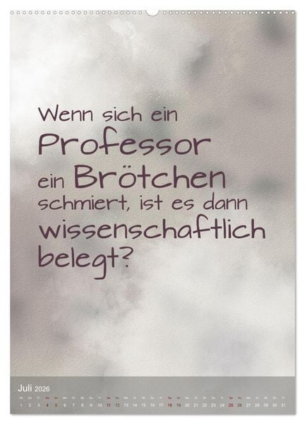 Produktbild: Heute ist ein guter Tag (Wandkalender 2026 DIN A2 hoch), CALVENDO Monatskalender