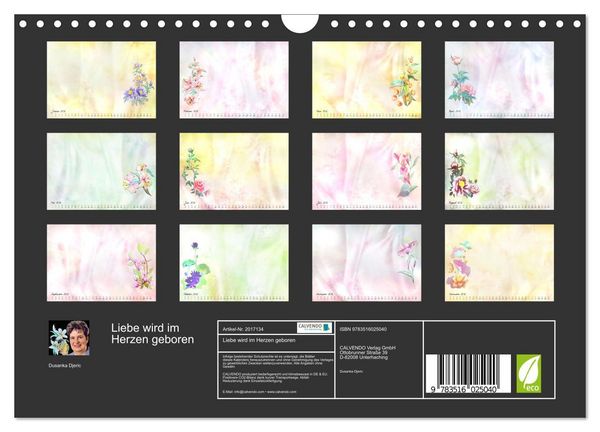 Produktbild: Liebe wird im Herzen geboren (Wandkalender 2026 DIN A4 quer), CALVENDO Monatskalender