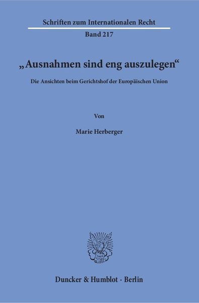 Produktbild: "Ausnahmen sind eng auszulegen".