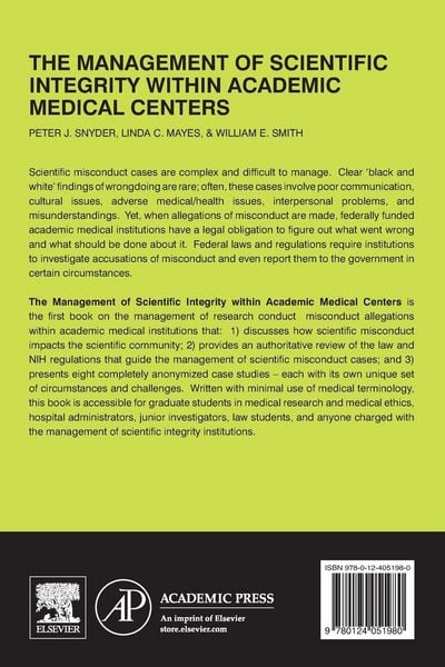 Produktbild: The Management of Scientific Integrity within Academic Medical Centers