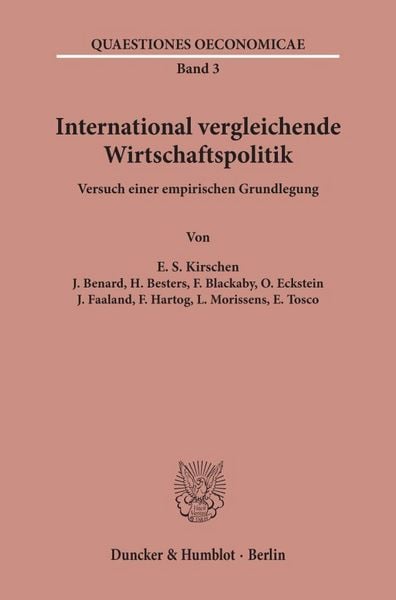 Produktbild: International vergleichende Wirtschaftspolitik.
