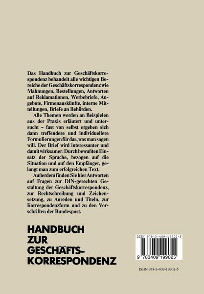 Produktbild: Handbuch zur Gesch&auml;ftskorrespondenz