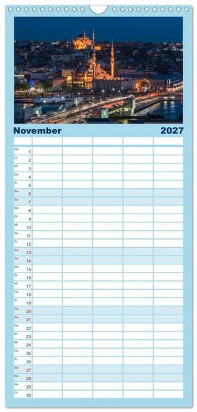 Produktbild: Familienplaner 2027 - Istanbul - Stadt am Bosporus mit 5 Spalten (Wandkalender, 21 x 45 cm) CALVENDO