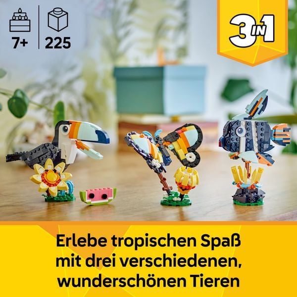 Produktbild: LEGO Creator Wilde Tiere: Tropischer Tukan 31173, 3-in-1 Spielzeug