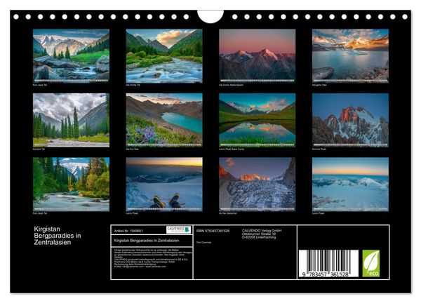 Produktbild: Kirgistan Bergparadies in Zentralasien (Wandkalender 2026 DIN A4 quer), CALVENDO Monatskalender