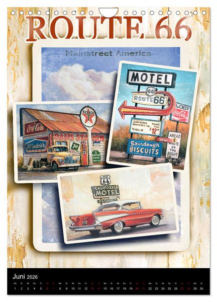 Produktbild: Drive America Plakate (Wandkalender 2026 DIN A4 hoch), CALVENDO Monatskalender