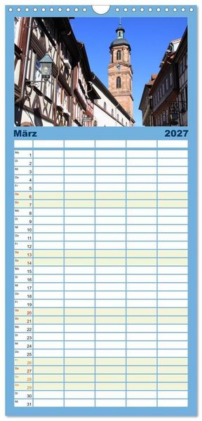Produktbild: Familienplaner 2027 - Wanderbares Miltenberg mit 5 Spalten (Wandkalender, 21 x 45 cm) CALVENDO