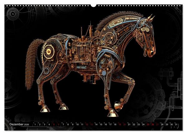 Produktbild: Mechanische Steampunk Tierwelt (hochwertiger Premium Wandkalender 2026 DIN A2 quer), Kunstdruck in Hochglanz