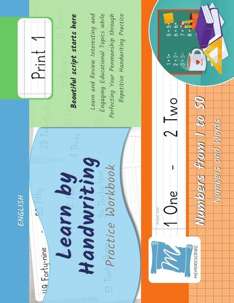Produktbild: Handwriting Practice Workbook - Numbers from 1 to 50 - Words and Numbers - Print, Level 1