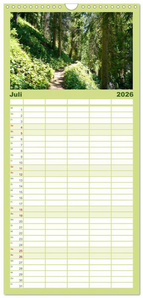 Produktbild: Familienplaner 2026 - Wandern im Rosengarten und Latemar mit 5 Spalten (Wandkalender, 21 x 45 cm) CALVENDO