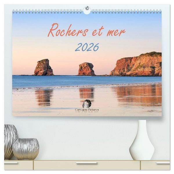 Produktbild: Rochers et mer (Calendrier mural 2026 DIN A2 vertical) calendrier de bureau