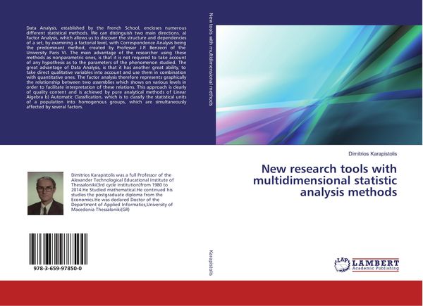 Produktbild: New research tools with multidimensional statistic analysis methods