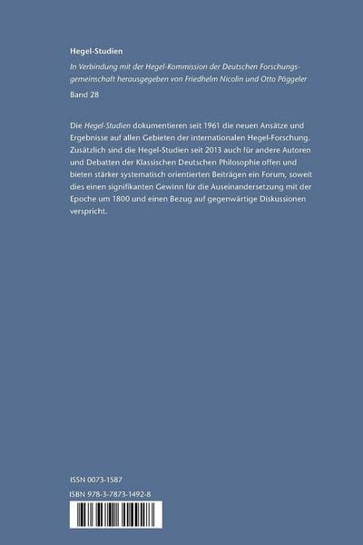 Produktbild: Hegel-Studien Band 28