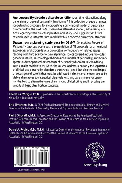 Produktbild: Dimensional Models of Personality Disorders