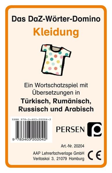 Produktbild: Das DaZ-W&ouml;rter-Domino: Kleidung
