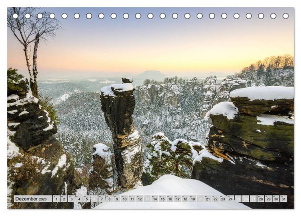 Produktbild: Wundersch&ouml;ne S&auml;chsische Schweiz (Tischkalender 2026 DIN A5 quer), CALVENDO Monatskalender