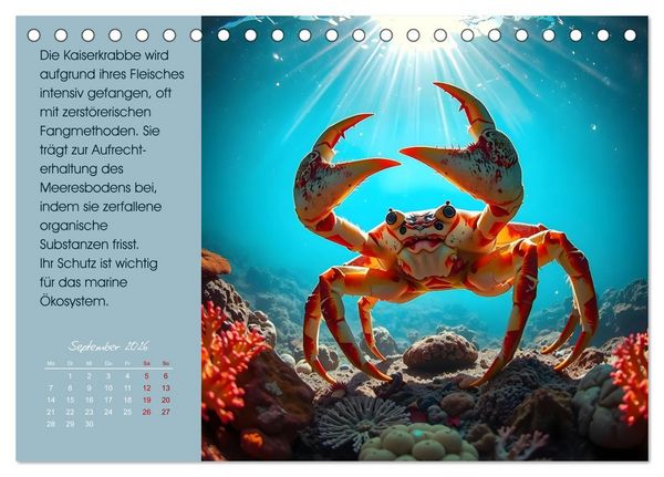 Produktbild: Meerestiere in Gefahr - Unsere Ozeane, unsere Verantwortung (Tischkalender 2026 DIN A5 quer), CALVENDO Monatskalender