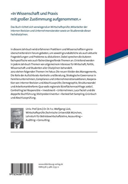 Produktbild: Jahrbuch f&uuml;r Wirtschaftspr&uuml;fung, Interne Revision und Unternehmensberatung 2012