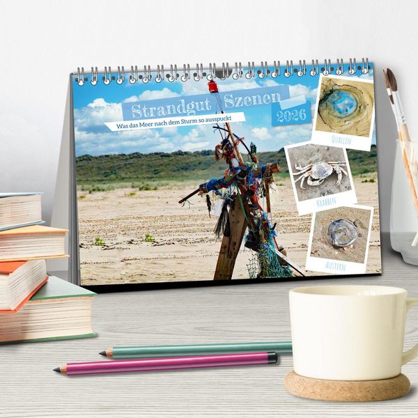 Produktbild: Strandgut Szenen (Tischkalender 2026 DIN A5 quer), CALVENDO Monatskalender