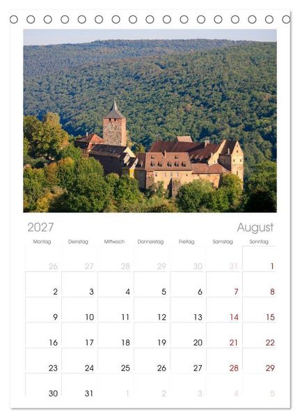 Produktbild: Tischplaner 2027 - Burgen in Deutschland (A5 Tischkalender zum Aufstellen) CALVENDO