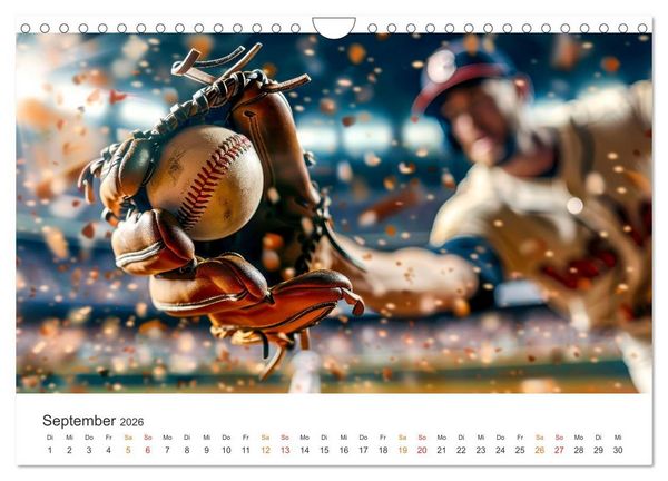 Produktbild: Power Baseball (Wandkalender 2026 DIN A4 quer), CALVENDO Monatskalender