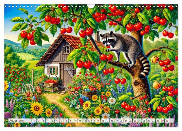 Produktbild: Tiere im Garten - Tierische Begegnungen in der gr&uuml;nen Oase (Wandkalender 2026 DIN A3 quer), CALVENDO Monatskalender