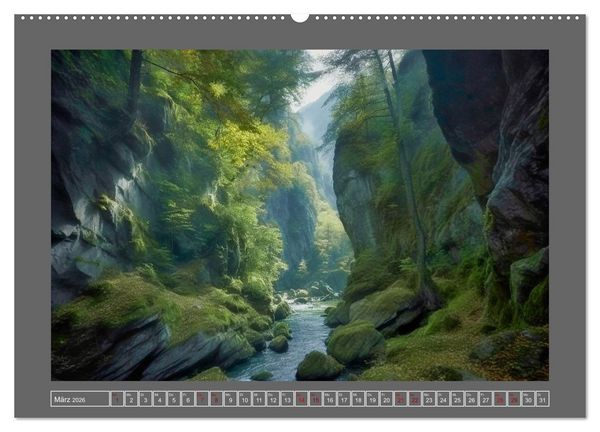 Produktbild: Tr&auml;umereien in Gr&uuml;n (hochwertiger Premium Wandkalender 2026 DIN A2 quer), Kunstdruck in Hochglanz
