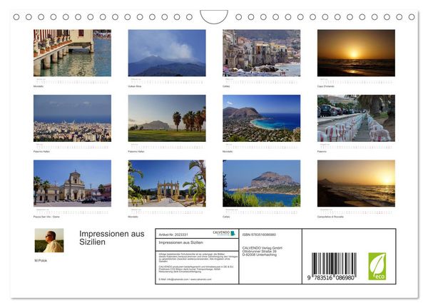 Produktbild: Impressionen aus Sizilien (Wandkalender 2026 DIN A4 quer), CALVENDO Monatskalender