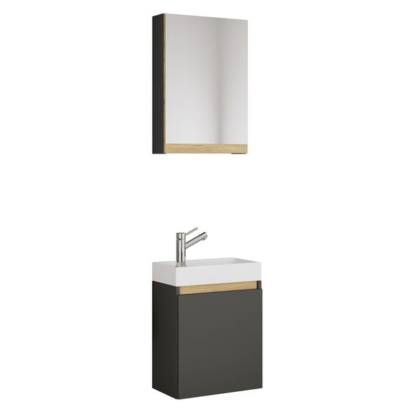 Produktbild: 3 tlg. H&auml;ngeschrank G&auml;ste-WC Waschbecken Softclose Cosila