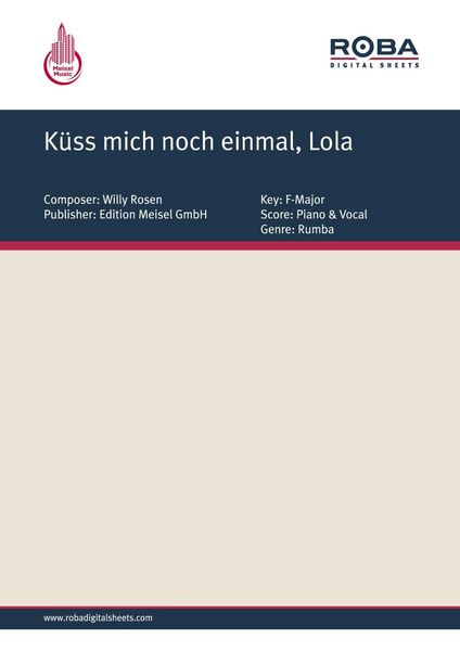 Produktbild: K&uuml;ss mich noch einmal, Lola