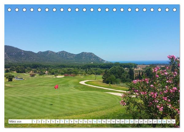 Produktbild: Mediterrane Golfpl&auml;tze - Spanien, Portugal, Mallorca (Tischkalender 2026 DIN A5 quer), CALVENDO Monatskalender