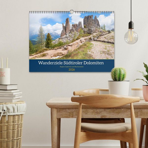 Produktbild: Wanderziele S&uuml;dtiroler Dolomiten - Region Gadertal und Buchenstein (Wandkalender 2026 DIN A3 quer), CALVENDO Monatskalender