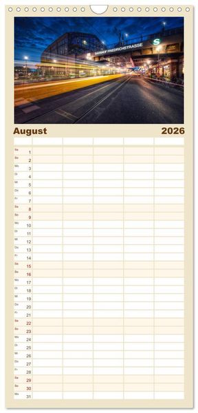 Produktbild: Familienplaner 2026 - Berlin zwischen Tag und Nacht mit 5 Spalten (Wandkalender, 21 x 45 cm) CALVENDO