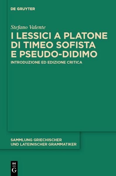 Produktbild: I lessici a Platone di Timeo Sofista e Pseudo-Didimo