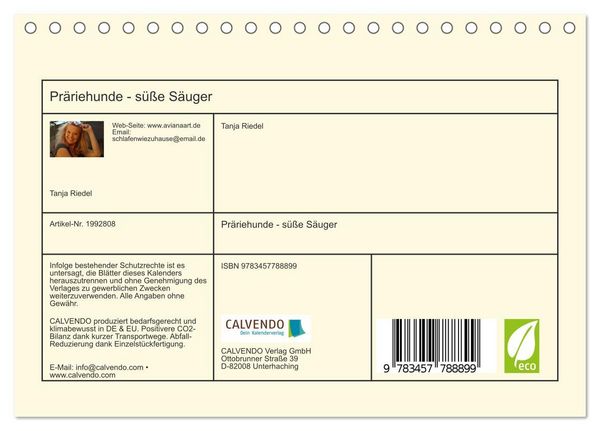 Produktbild: Pr&auml;riehunde - s&uuml;&szlig;e S&auml;uger (Tischkalender 2026 DIN A5 quer), CALVENDO Monatskalender