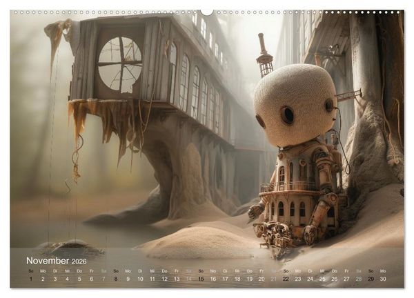 Produktbild: Die Melancholie der kleinen Roboter (Wandkalender 2026 DIN A2 quer), CALVENDO Monatskalender