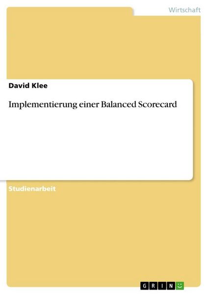 Produktbild: Implementierung einer Balanced Scorecard