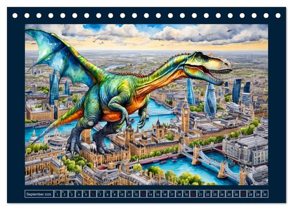 Produktbild: Dinosaurier erobern die Welt zur&uuml;ck (Tischkalender 2026 DIN A5 quer), CALVENDO Monatskalender