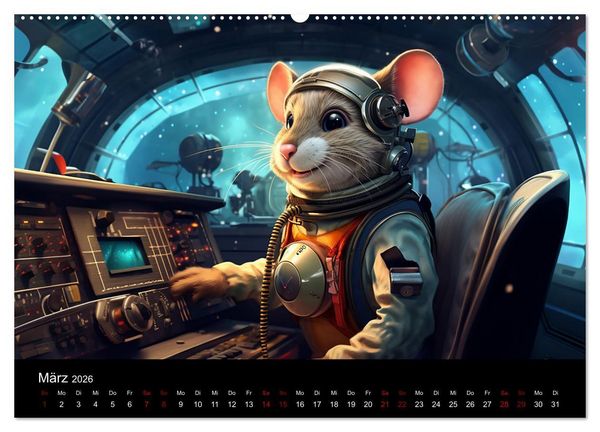 Produktbild: M&auml;use im All (Wandkalender 2026 DIN A2 quer), CALVENDO Monatskalender