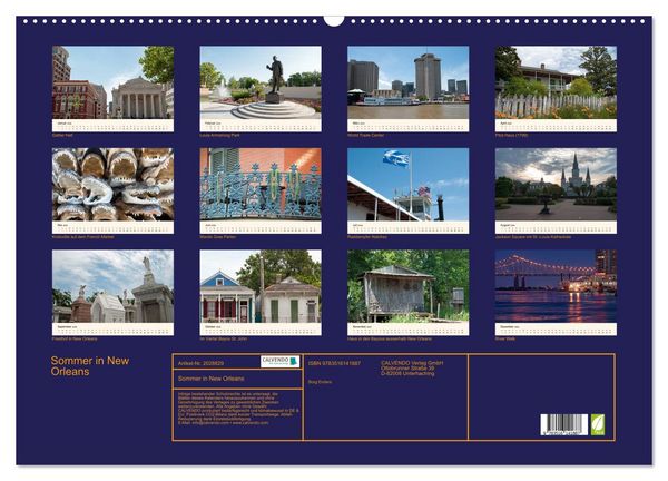 Produktbild: Sommer in New Orleans (Wandkalender 2026 DIN A2 quer), CALVENDO Monatskalender