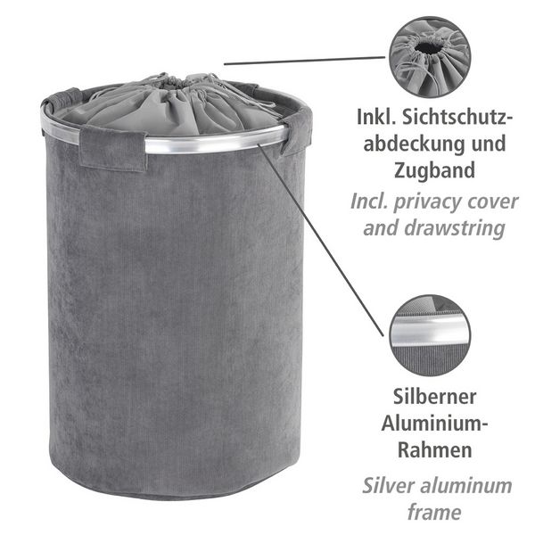 Produktbild: W&auml;schesammler Mod. Cordoba Grau, Fassungsverm&ouml;gen: 68 Liter